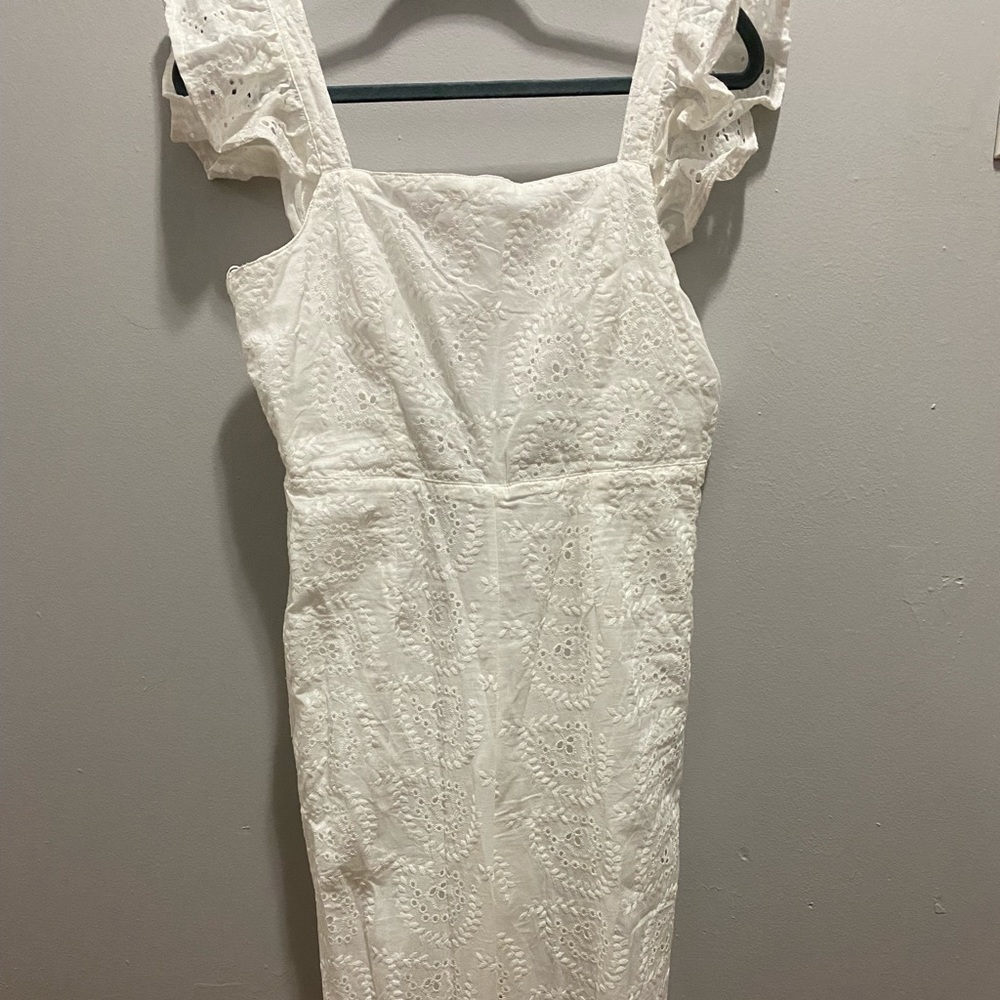 Missguided broderie frill tie back jumpsuit